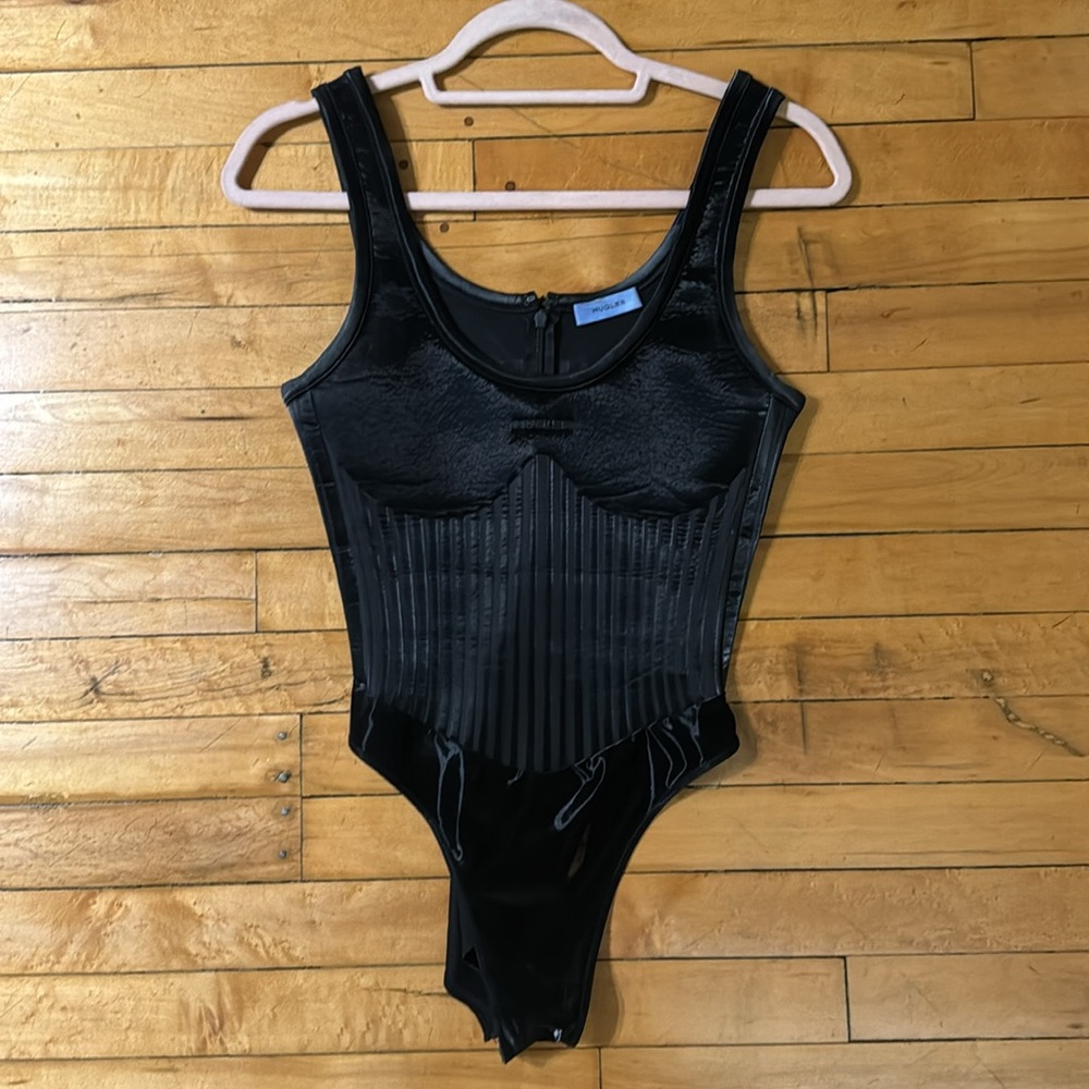 Authentic Mugler faux leather bodysuit